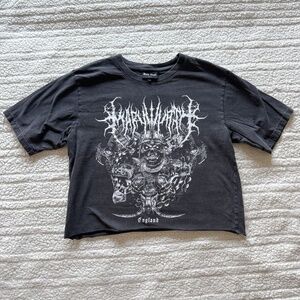 MARY WYATT Cropped Cutoff Graphic Tee